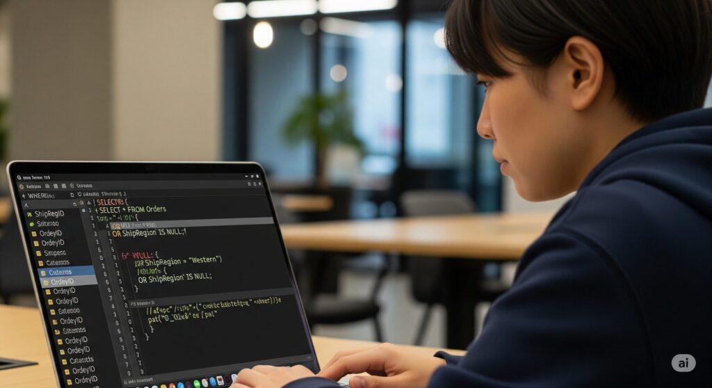 sqlでnullを含む場合の対処法