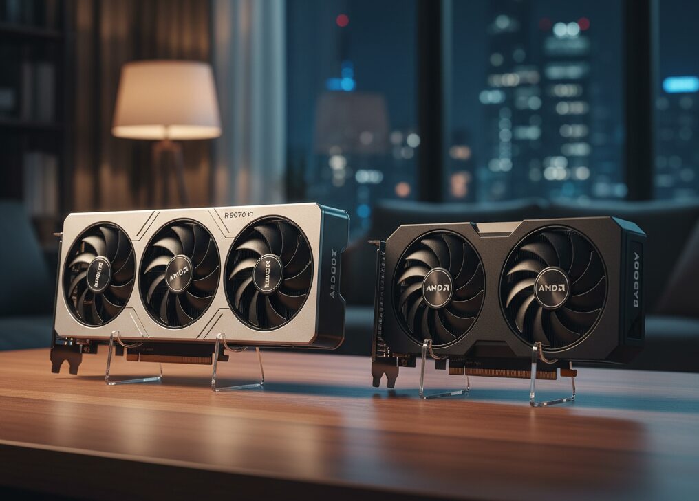 下位モデルの9070xtと9070を比較