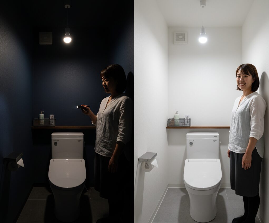 トイレ電球40Wは暗いと感じる?