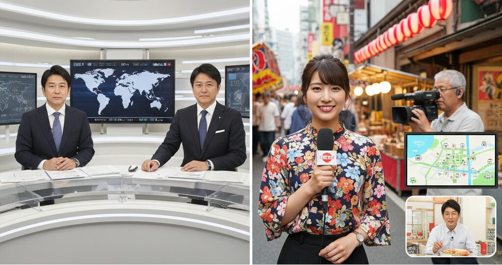 NHKのアナウンサーとキャスターの役割分担