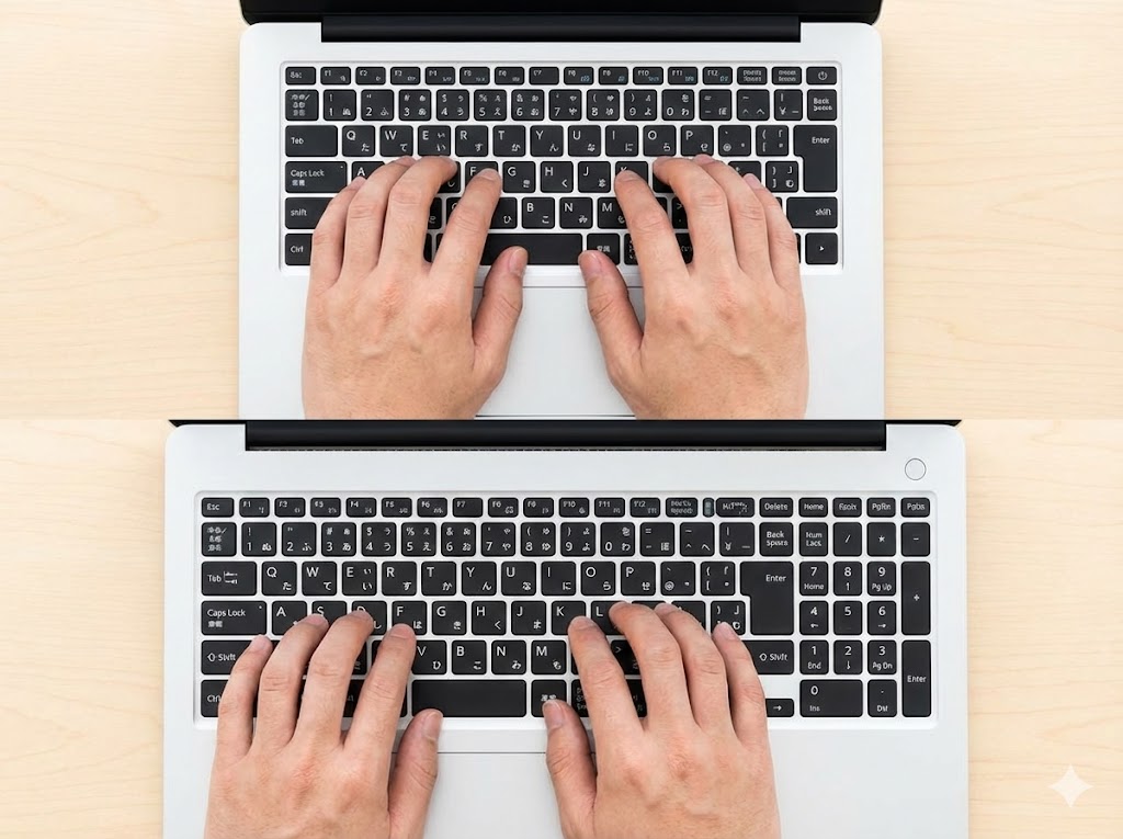 テンキーの有無とタイピング効率