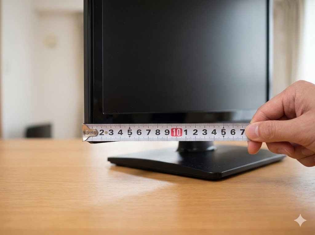 19インチテレビのサイズをセンチで確認